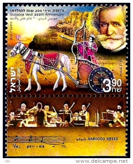 ISRAEL 2013 - Giuseppe Verdi´s 200th Birth Anniversary - Opera - Nabucco - A Stamp With A Tab - MNH - Musique