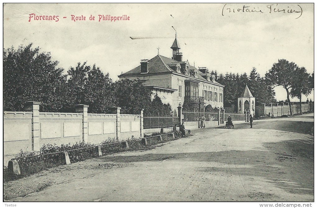 Florennes - Route De Philippeville - Maison Du Notaire Février -1908 ( Voir Verso ) - Florennes
