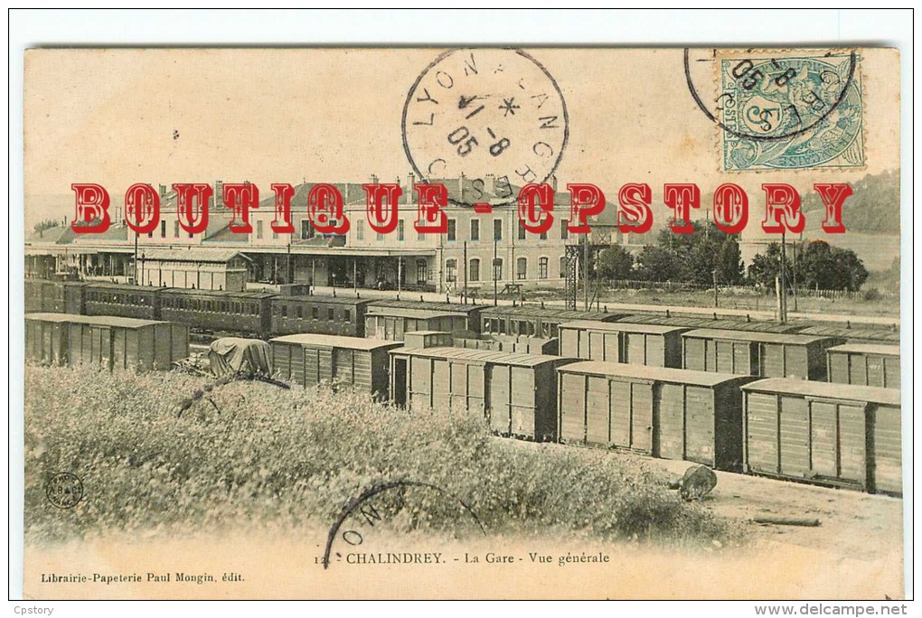 52 - CHALINDREY < Gare - Train Chemin De Fer - Railway Station - Bahnhof - Dos Scanné - Chalindrey