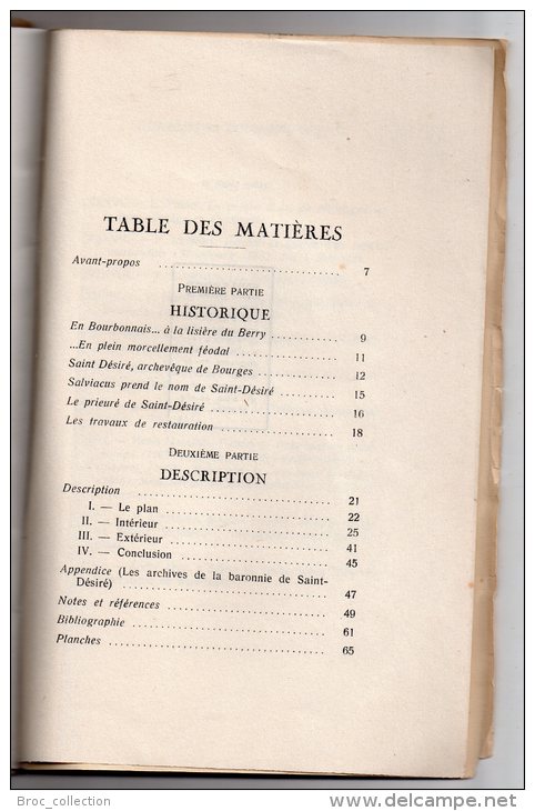 L'église De Saint-Désiré, Par André Guy, Curiosités Bourbonnaises, 1951, Numéroté, Envoi De L'auteur, 5 Scans - Bourbonnais