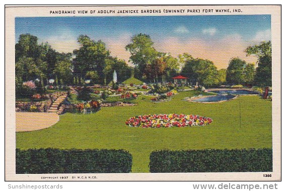 Panoramic View Of Adolph Jaenicke Gardens Fort Wayne Indiana - Fort Wayne