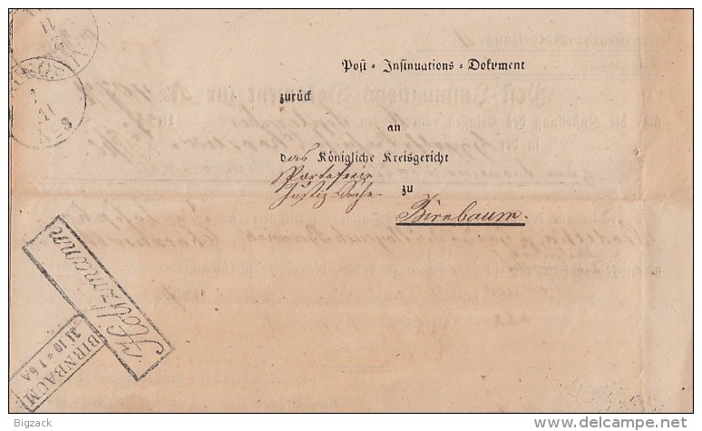 Brief Birnbaum 31.10.1857 Mit Botenstempel Holtzmann - Préphilatélie