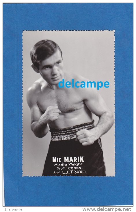 CPA Photo - Nic MARIK , Boxeur Middle Weight - Prof : Conen , Manager : Traxel  - Studio  Mari Sport Photo - Boxing