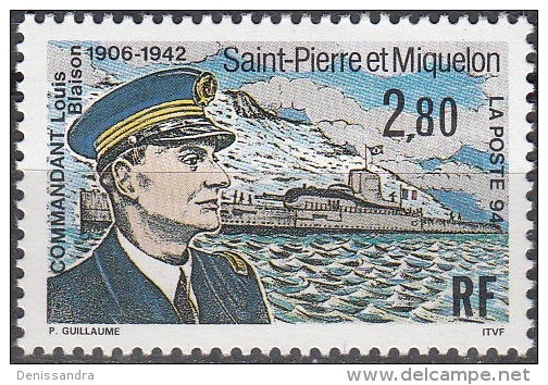 Saint-Pierre & Miquelon 1994 Yvert 592 Neuf ** Cote (2015) 1.65 Euro Commandant Louis Blaison - Neufs