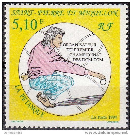 Saint-Pierre & Miquelon 1994 Yvert 593 Neuf ** Cote (2015) 2.50 Euro La Pétanque Pointeur - Neufs