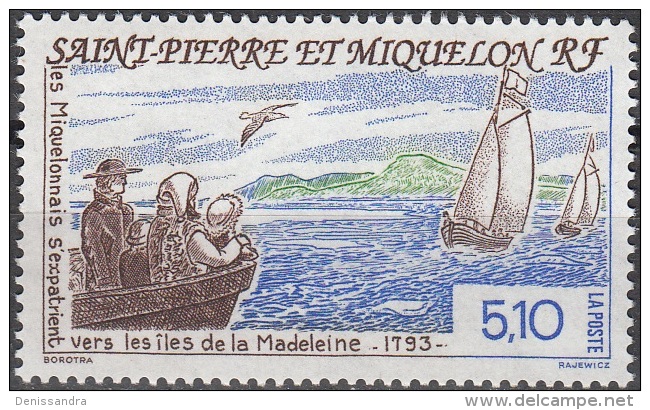 Saint-Pierre & Miquelon 1993 Yvert 579 Neuf ** Cote (2015) 2.30 Euro Exode Des Miquelonnais Vers Les îles Madeleine - Neufs