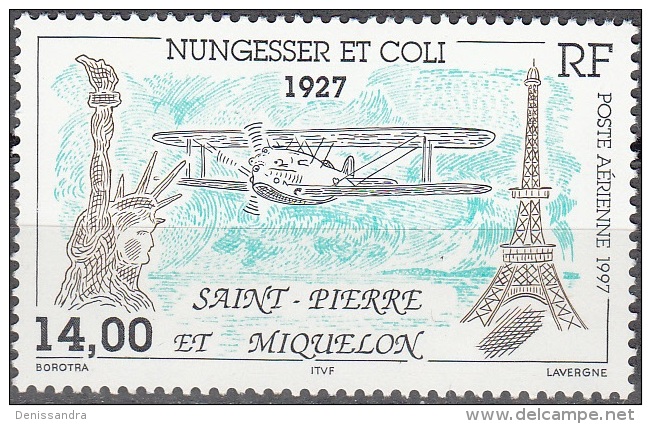 Saint-Pierre & Miquelon 1997 Yvert Poste Aérienne 77 Neuf ** Cote (2015) 6.50 Euro Nungesser Et Coli - Neufs