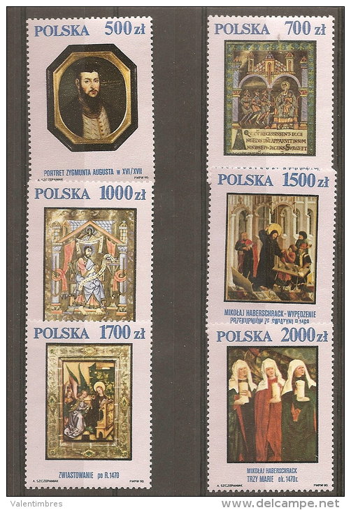 Pologne  Poland Polen Polska  ** MNH   N° YT 3111.16 Tableaux Peinture  Miniatures Art Religion - Ungebraucht