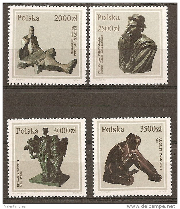 Pologne  Poland Polen Polska  ** MNH   N° YT 3199.202 Sculptures - Ungebraucht