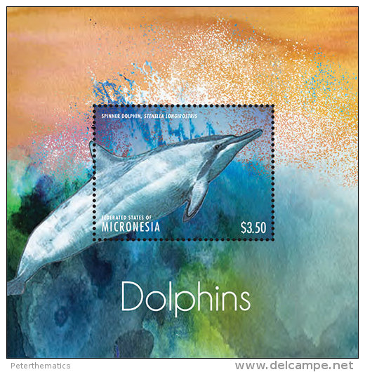 MICRONESIA ,2013 ,MNH, DOLPHINS,  PART II,SHEETLET+ S/SHEET - Dolphins