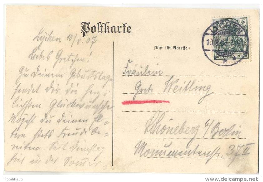 Hohen Lychen Brandenburg Uckermark Volksheilstätten Verein Vom Roten Kreuz Abt VI Jugendheim Jugendstil Einrahmung 1907 - Lychen