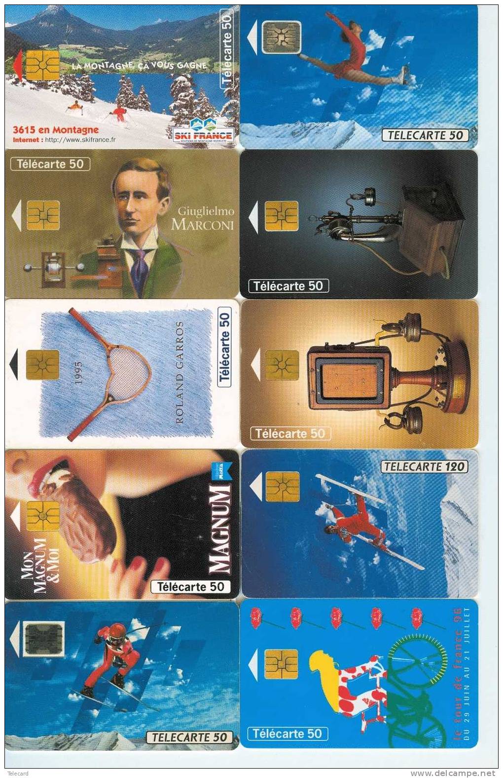 10 Télécartes Différentes De FRANCE  A PUCE (LOT 17) 10 DIFFERENT CHIP PHONECARDS  FRANCE * 10 TELEFONKARTEN FRANKREICH - Sammlungen