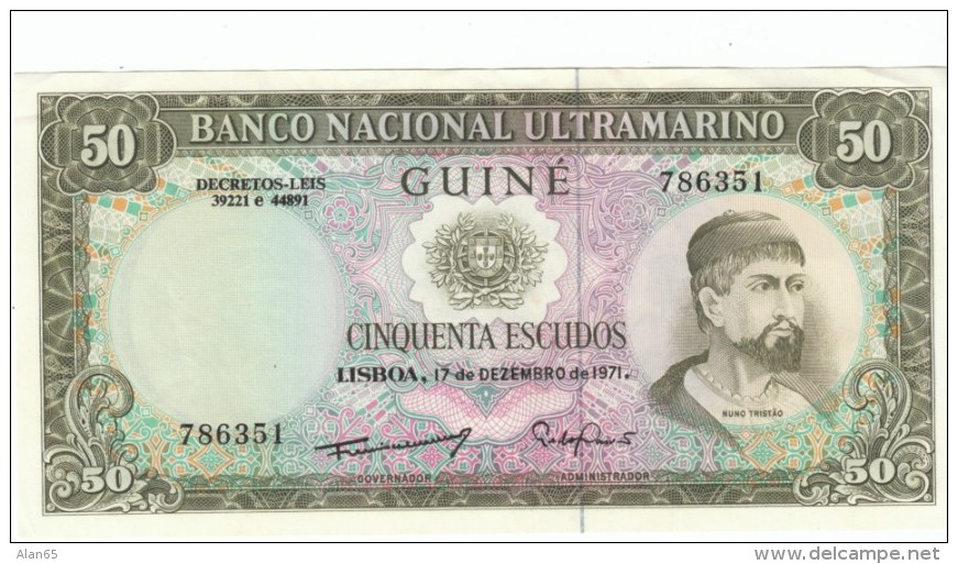 Portugese Guine #44 50 Escudos, 1971 Banknote Money Currency - Other - Africa