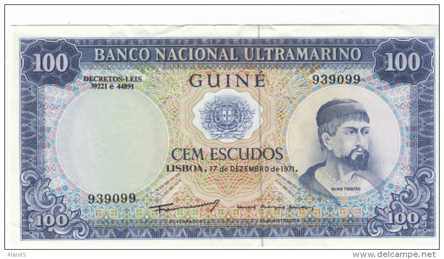 Portugese Guine #45 100 Escudos, 1971 Banknote Money Currency - Andere - Afrika