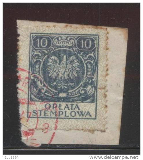 POLAND GENERAL DUTY REVENUE (OPLATA STEMPLOWA) 1945 EAGLE NO CROWN DESIGN 10ZL SLATE GREY BF#124 - Steuermarken