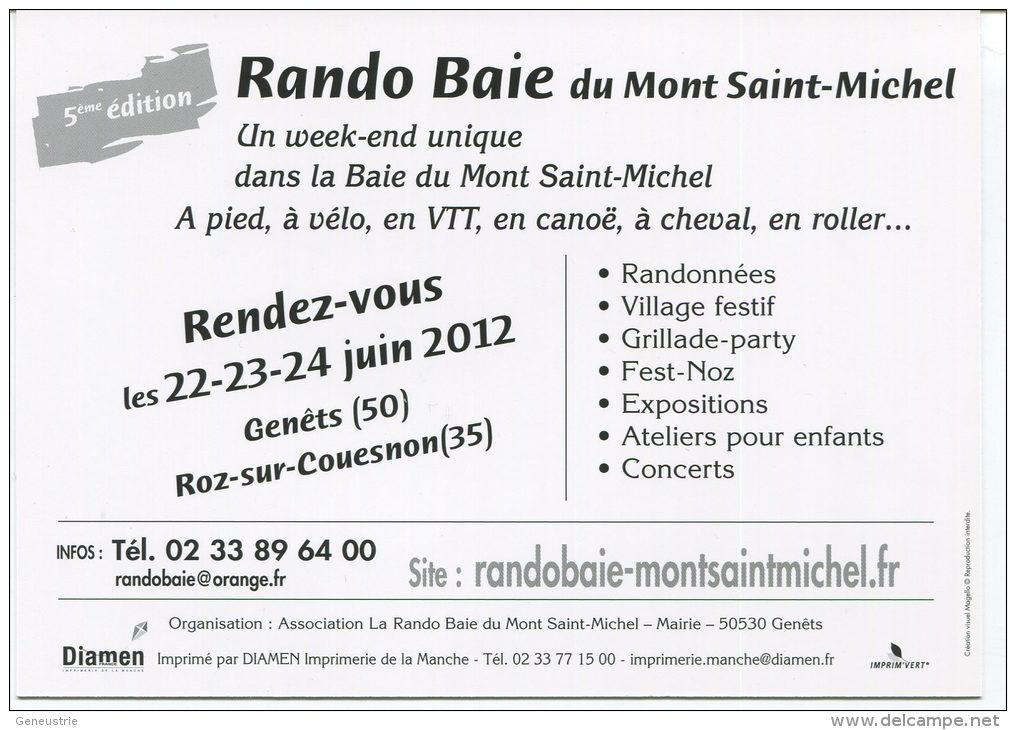 CPM Non Postable "5e Rando Baie Du Mont Saint Michel - Roz-sur-Couesnon Et Genêts - Manche - Normandie - Altri & Non Classificati