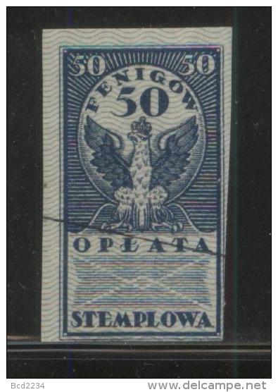 POLAND GENERAL DUTY REVENUE (OPLATA STEMPLOWA) 1920 IMPERF ISSUE 50F BLUE BF#004 - Fiscaux