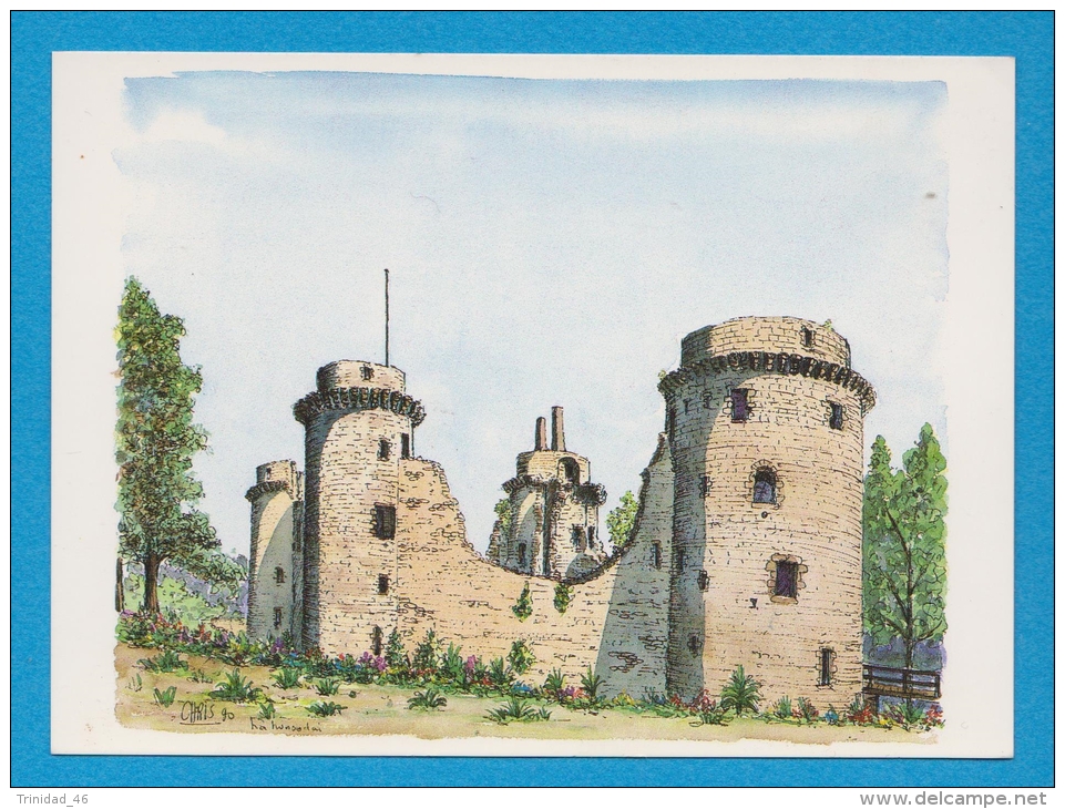 PLEDELIAC 22  ( CHATEAU DE LA HUNAUDAIE )  ILLUSTRATION D' APRES UNE AQUARELLE  SUPERBE  ! ! ! - Autres & Non Classés