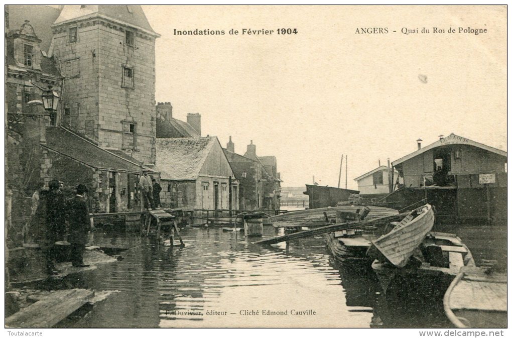 CPA 49 ANGERS QUAI DU ROI DE POLOGNE INONDATIONS DE FEVRIER 1904 - Angers