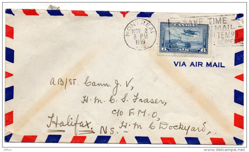 Canada 1939 Air Mail Cover - Luchtpost