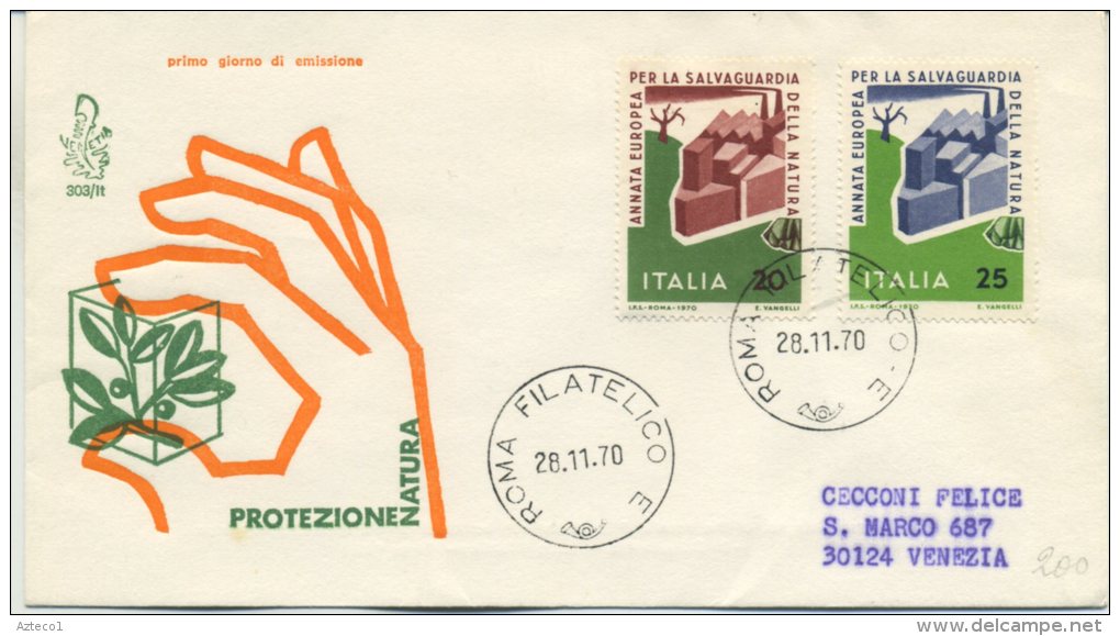 ITALIA - FDC  VENETIA 1970 -  PROTEZIONE DELLA NATURA - VIAGGIATA PER VENEZIA - FDC