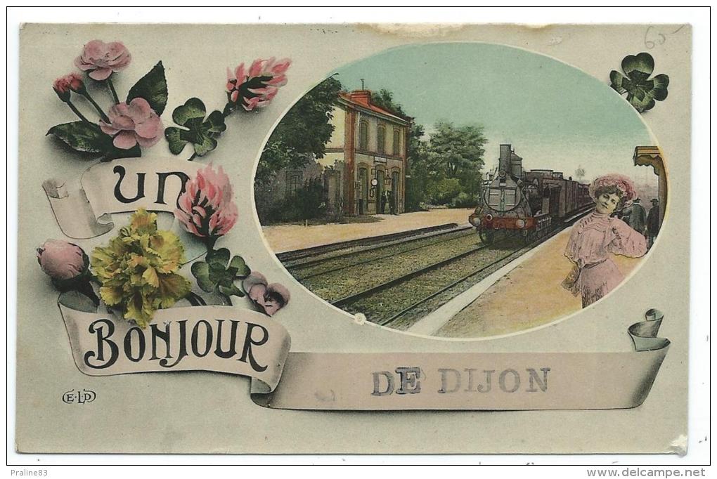 CPA -UN BONJOUR DE DIJON -Côte D' Or (21) -Circulé - Dijon