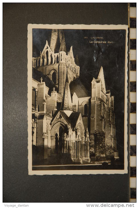 SUISSE   Lausanne - La Cathédrale Illuminée-1934 - Lausanne