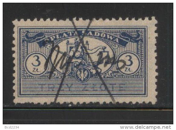 POLAND JUDICIAL COURT REVENUE (OPLATA SADOWA) 1924 NEW CURRENCY ISSUE 3ZL BLUE BF#020 - Steuermarken