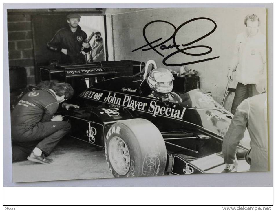 Automobile - Nigel MANSELL - Dédicace Authentique - Hand Signed - Autographe - Grand Prix / F1
