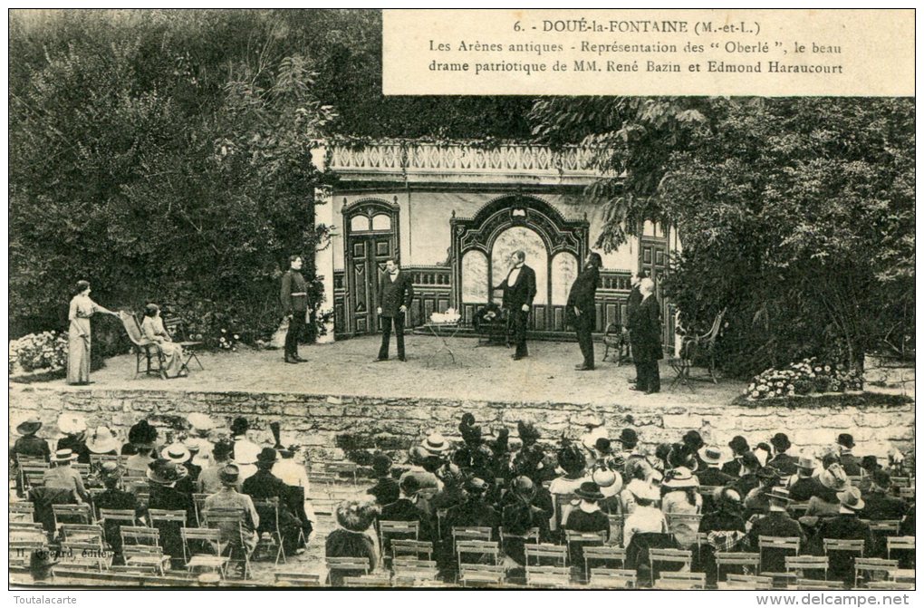 CPA 49 DOUE LA FONTAINE LES ARÈNES ANTIQUES REPRÉSENTATION DES OBERLE LE BEAU DRAME PATRIOTIQUE .... - Doue La Fontaine