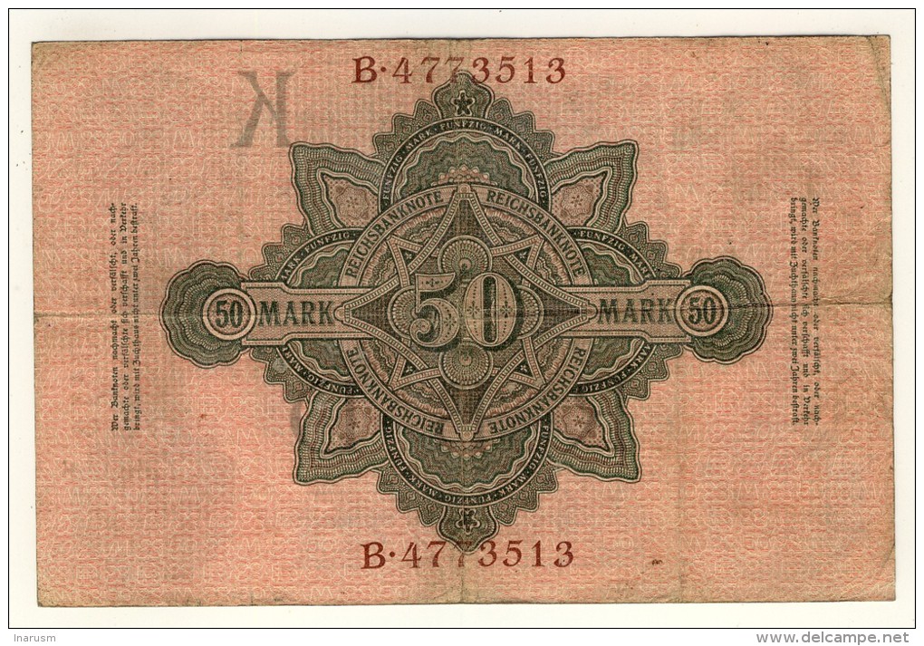 ALLEMAGNE - DEUTCHLAND - GERMANY  -  Reichsbanknote   -  50  Mark  -  21/04/1910  -  P.41 - 50 Mark