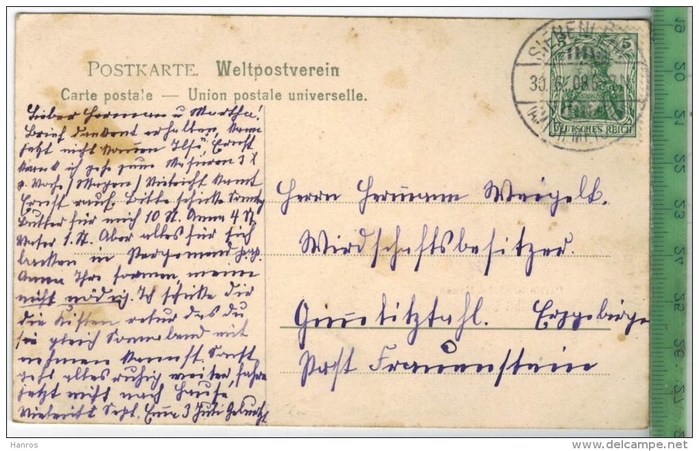 Bad Berggiesshübel, Partie B. Sächs. Haus,  Verlag: Paul Heine, Dresden, Postkarte Mit Frankatur, Mit Stempel, - Bad Gottleuba-Berggiesshuebel