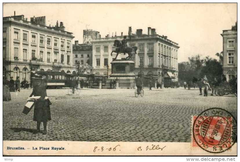 Bruxelles -  La Place Royale / Tram / 1906 - Andere & Zonder Classificatie