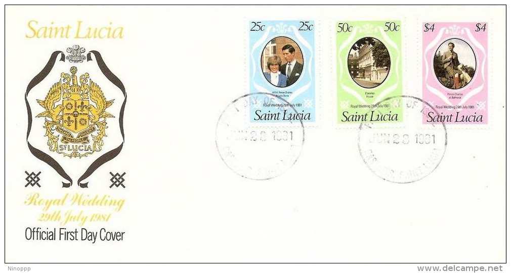 St. Lucia 1981 Royal Wedding FDC - St.Lucie (1979-...)