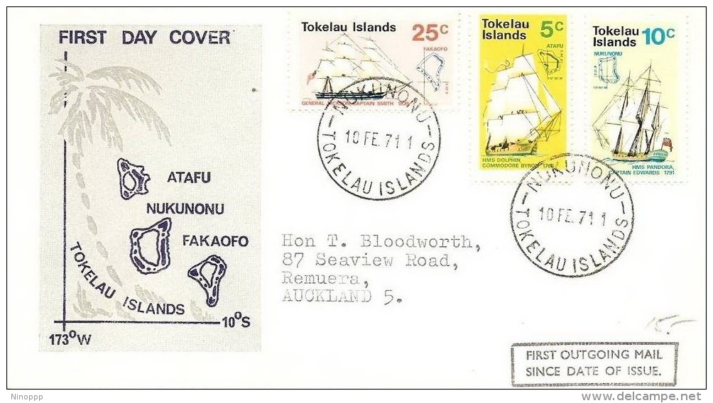 Tokelau Islands 1971 Map Of Tokelau FDC - Tokelau