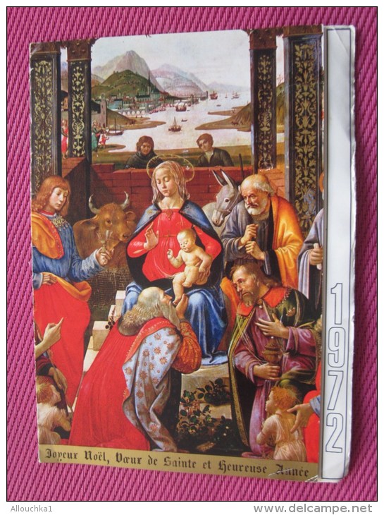 1972 CALENDRIER Religieux Religion Chrétienne Joyeux Noël Texte :l'adoration Des Mages Petit Format - Klein Formaat: 1971-80