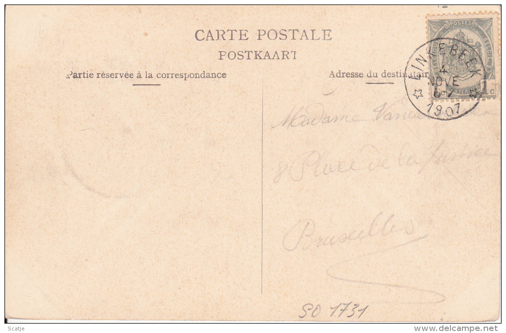 Linkebeek. -  Panorama.  Vue Prise De La Drève Du Château, Prachtkaart,  1907  Met  RELAIS - Stempel - Linkebeek