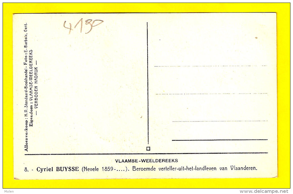 CYRIEL BUYSSE VERTELLER LANDLEVEN VAN VLAANDEREN / NEVELE 1859-… / VLAAMSE WEELDEREEKS / VLAAMS VLAAMSCHE SCHRIJVER 4190 - Nevele