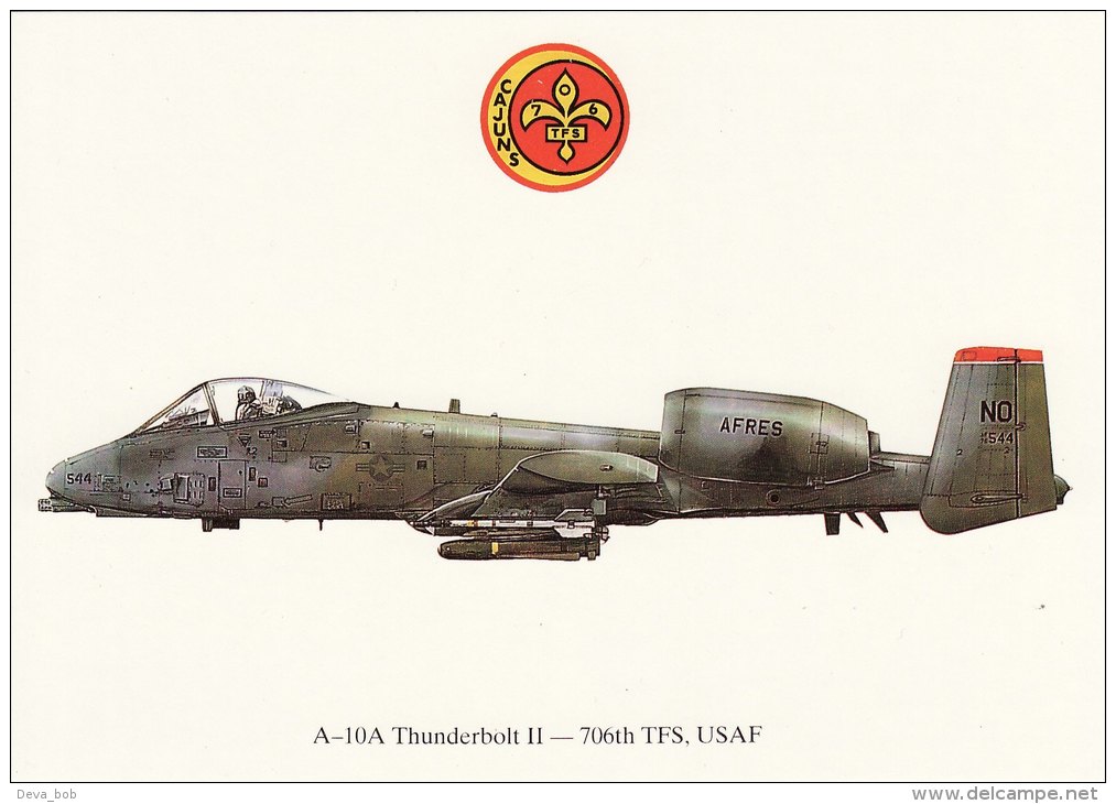 Aircraft Postcard A-10A Thunderbolt II 706th Tactical Fighter Squadron USAF - 1946-....: Moderne