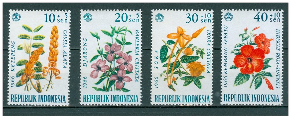 INDONESIEN - Mi-Nr. 503 - 506 - Tag Der Sozialen Fürsorge: Blumen Postfrisch - Sonstige & Ohne Zuordnung