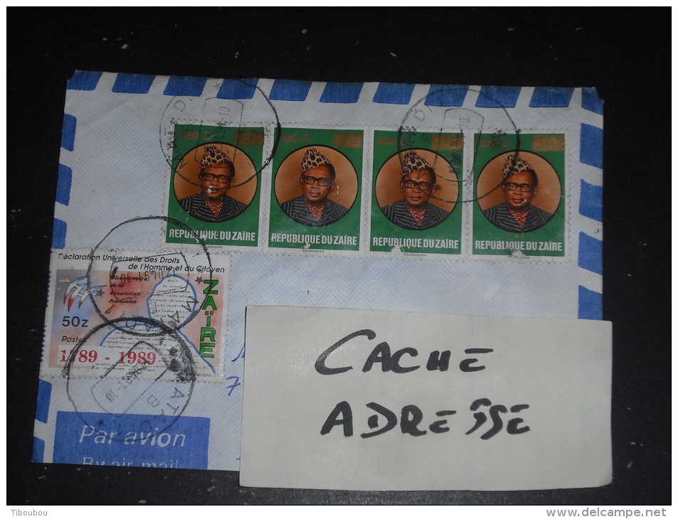 LETTRE CONGO ZAIRE AVEC YT 1333 X 4 ET 1252 - PRESIDENT MOBUTU - REVOLUTION FRANCAISE - - Used Stamps