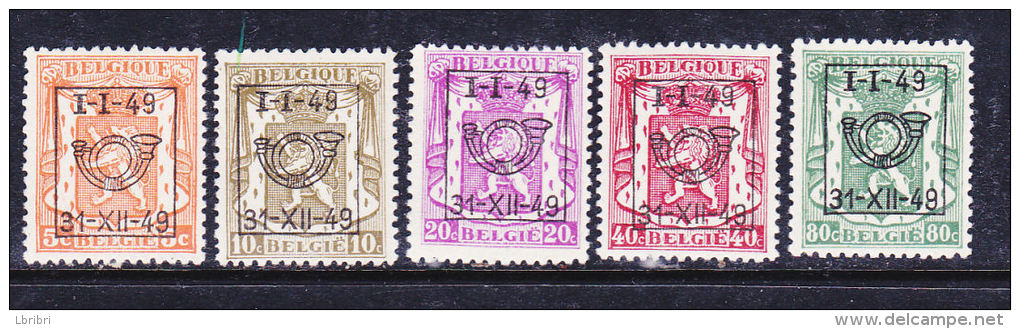 BELGIQUE PREO  589/593 NEUF SANS CHARNIERE - Typo Precancels 1936-51 (Small Seal Of The State)