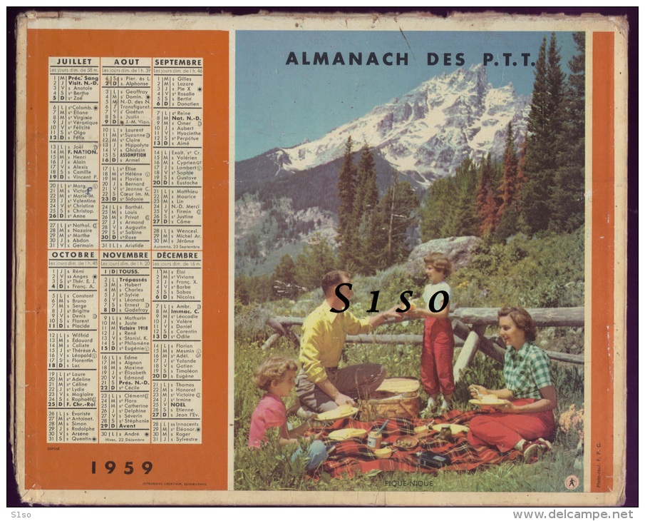 LOT De 45 Calendriers PTT -- De 1957 à  2013 états Divers. 90 PHOTOS Chasse Pêche Animaux Chevaux Montagne Tacot Fleurs. - Autres & Non Classés