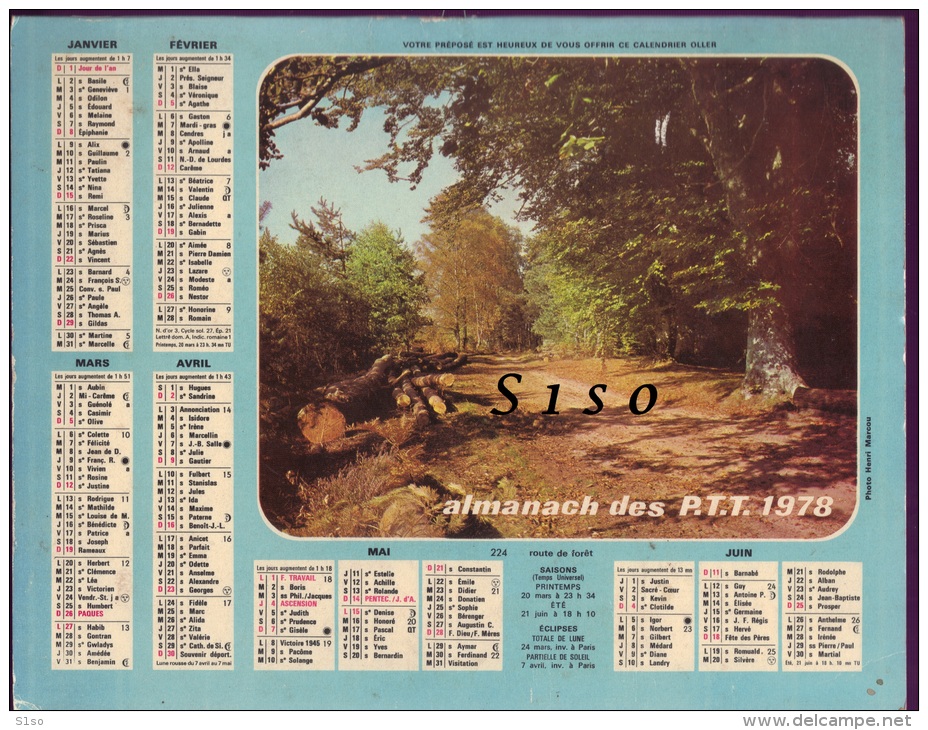 LOT de 45 calendriers PTT -- de 1957 à  2013 états divers. 90 PHOTOS Chasse Pêche animaux chevaux montagne tacot fleurs.