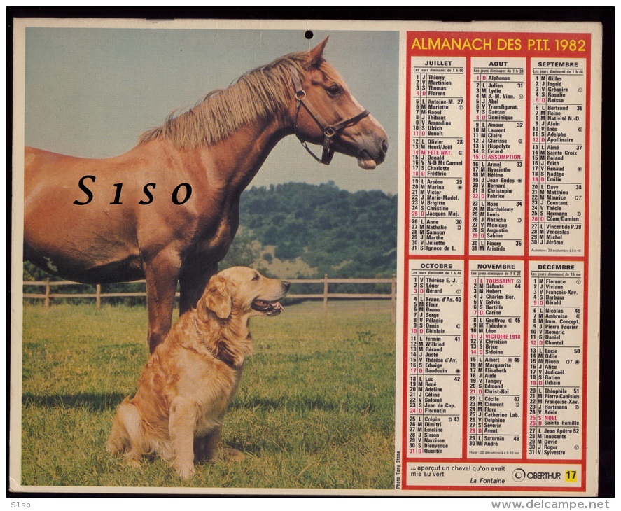 LOT de 45 calendriers PTT -- de 1957 à  2013 états divers. 90 PHOTOS Chasse Pêche animaux chevaux montagne tacot fleurs.