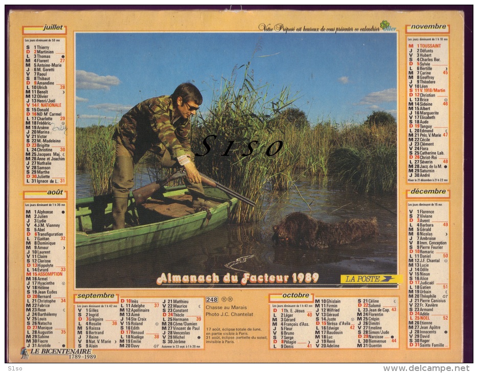 LOT de 45 calendriers PTT -- de 1957 à  2013 états divers. 90 PHOTOS Chasse Pêche animaux chevaux montagne tacot fleurs.