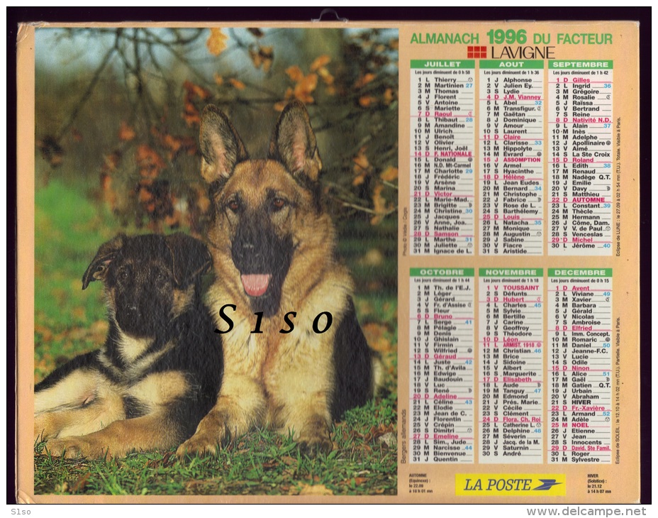 LOT de 45 calendriers PTT -- de 1957 à  2013 états divers. 90 PHOTOS Chasse Pêche animaux chevaux montagne tacot fleurs.
