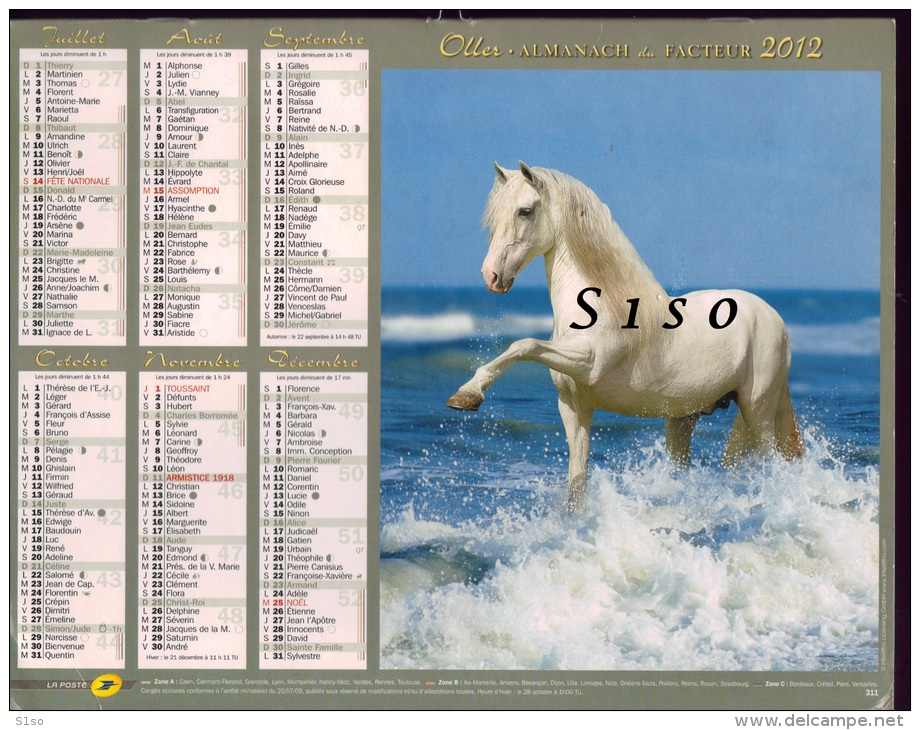 LOT de 45 calendriers PTT -- de 1957 à  2013 états divers. 90 PHOTOS Chasse Pêche animaux chevaux montagne tacot fleurs.