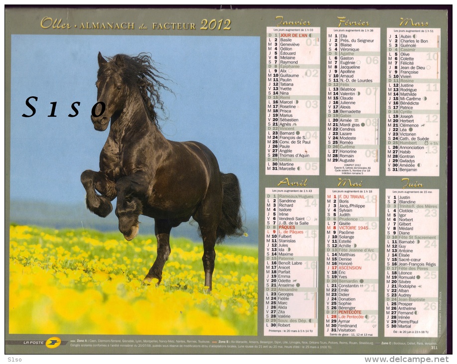 LOT de 45 calendriers PTT -- de 1957 à  2013 états divers. 90 PHOTOS Chasse Pêche animaux chevaux montagne tacot fleurs.