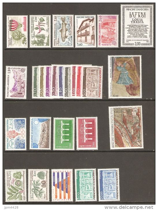 Andorre Année 1983 -1984  Compléte 27 Timbres ** N° 310 311 312 313 314 315 316 317 318 Suite - Full Years